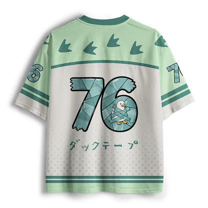 Men's Duck Tape Cartoon Print Short Sleeve Sports Jersey T-Shirt