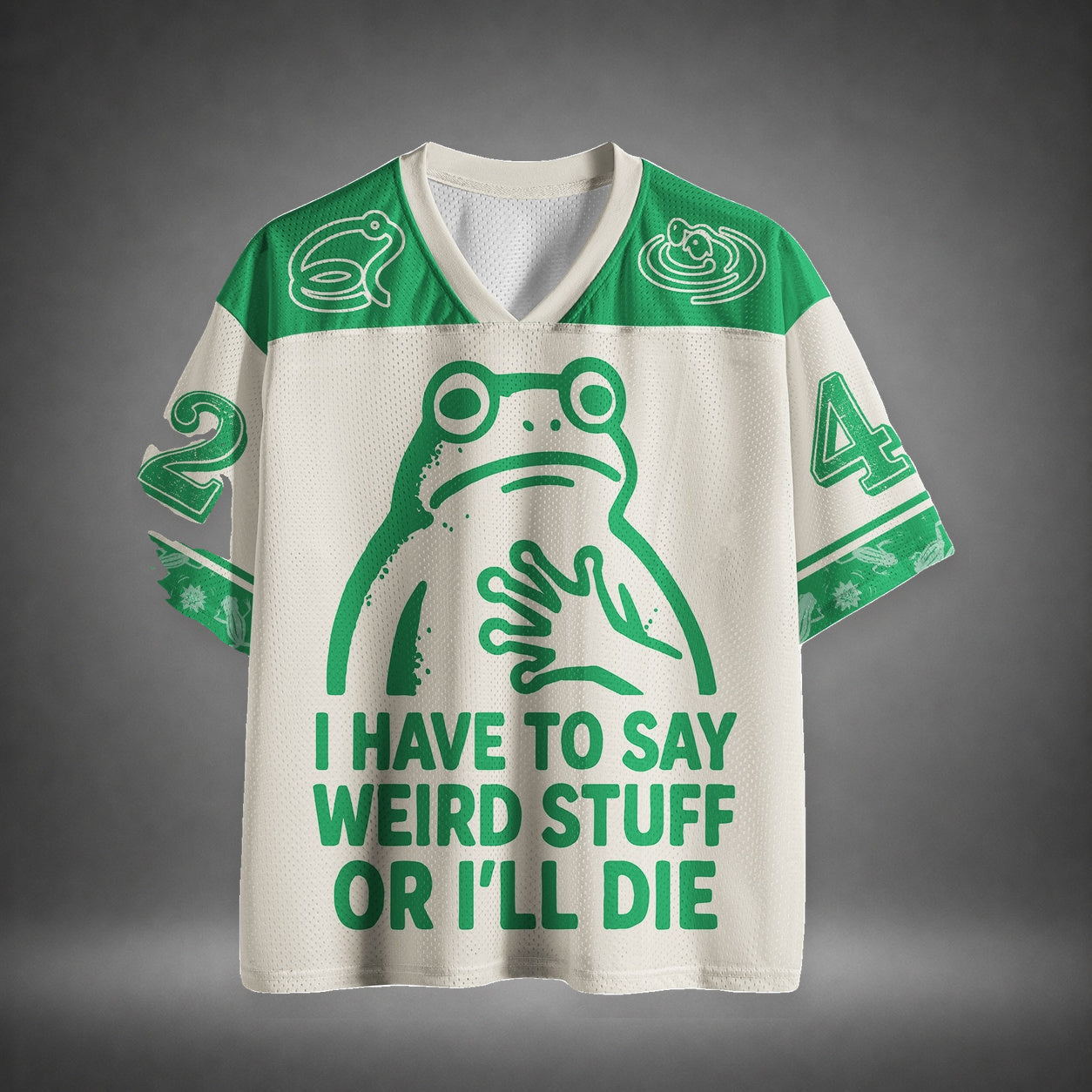 Men's Funny Frog Quote Print Short Sleeve Sports Jersey T-Shirt