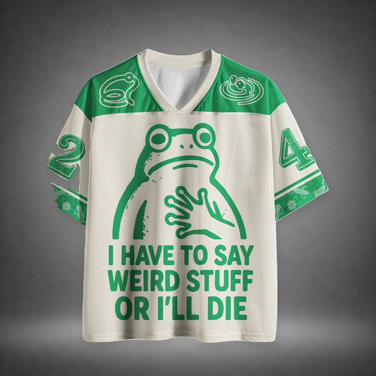 Men's Funny Frog Quote Print Short Sleeve Sports Jersey T-Shirt