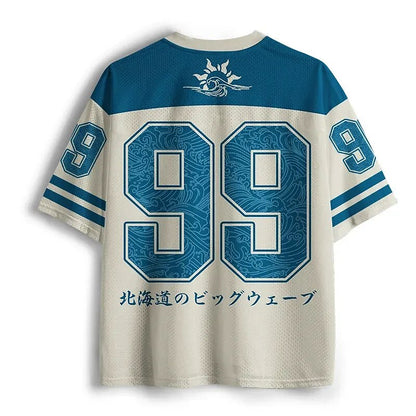 Men's Japanese Daruma Owl Print Short Sleeve Sports Jersey T-Shirt