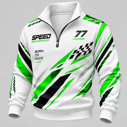 Born to Race Number 77 Half-Zip Sweatshirt