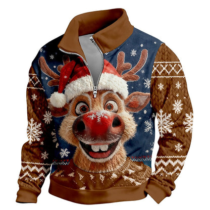 Red-Nose Reindeer Half-Zip Sweatshirt