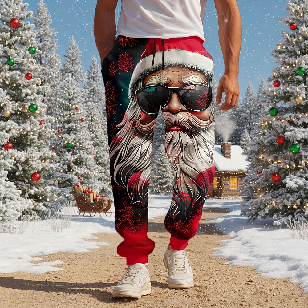 Santa Sunglasses Christmas Joggers