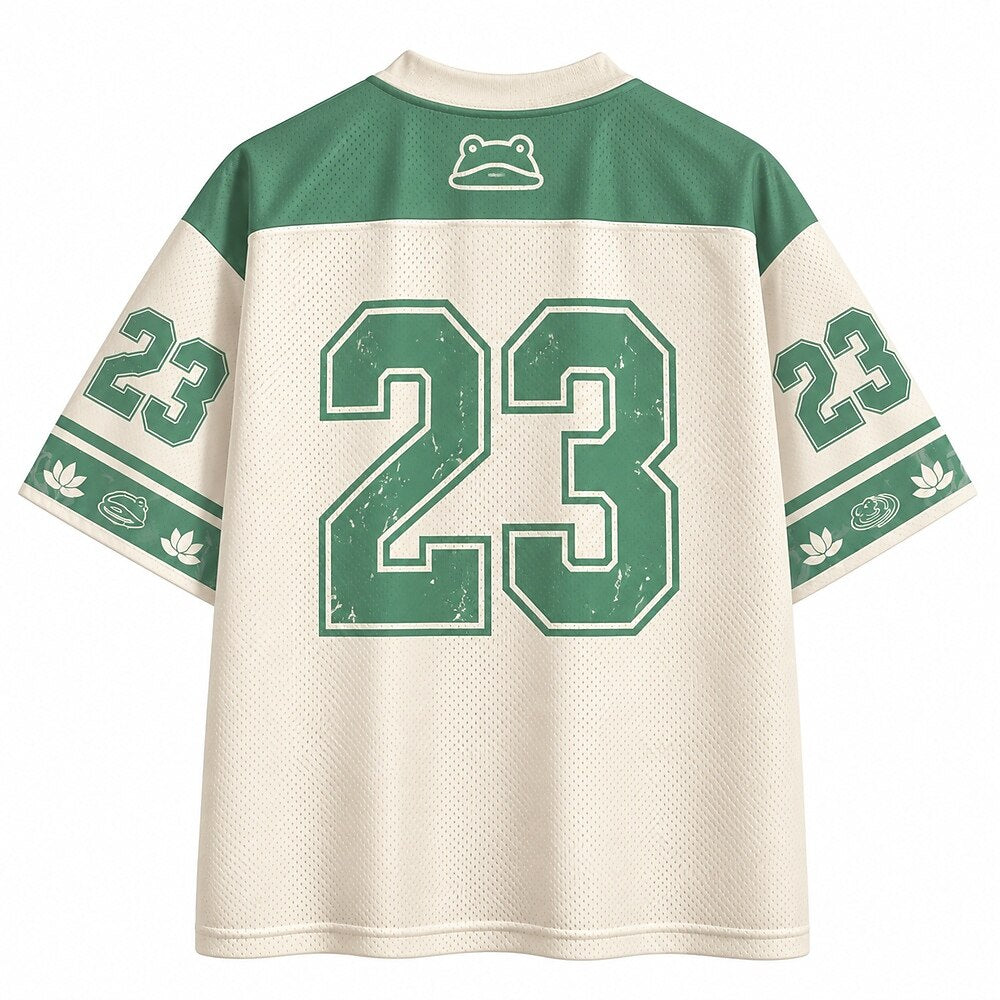 Men's Frog Number Text Graphic V-Neck Sports Jersey