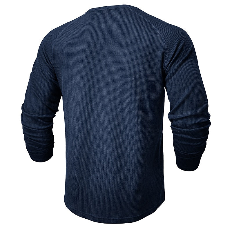 Classic Raglan Waffle Henley Shirt