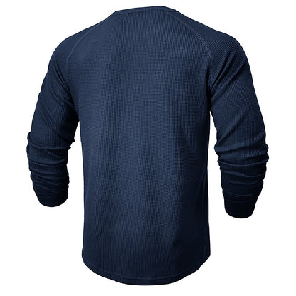 Classic Raglan Waffle Henley Shirt