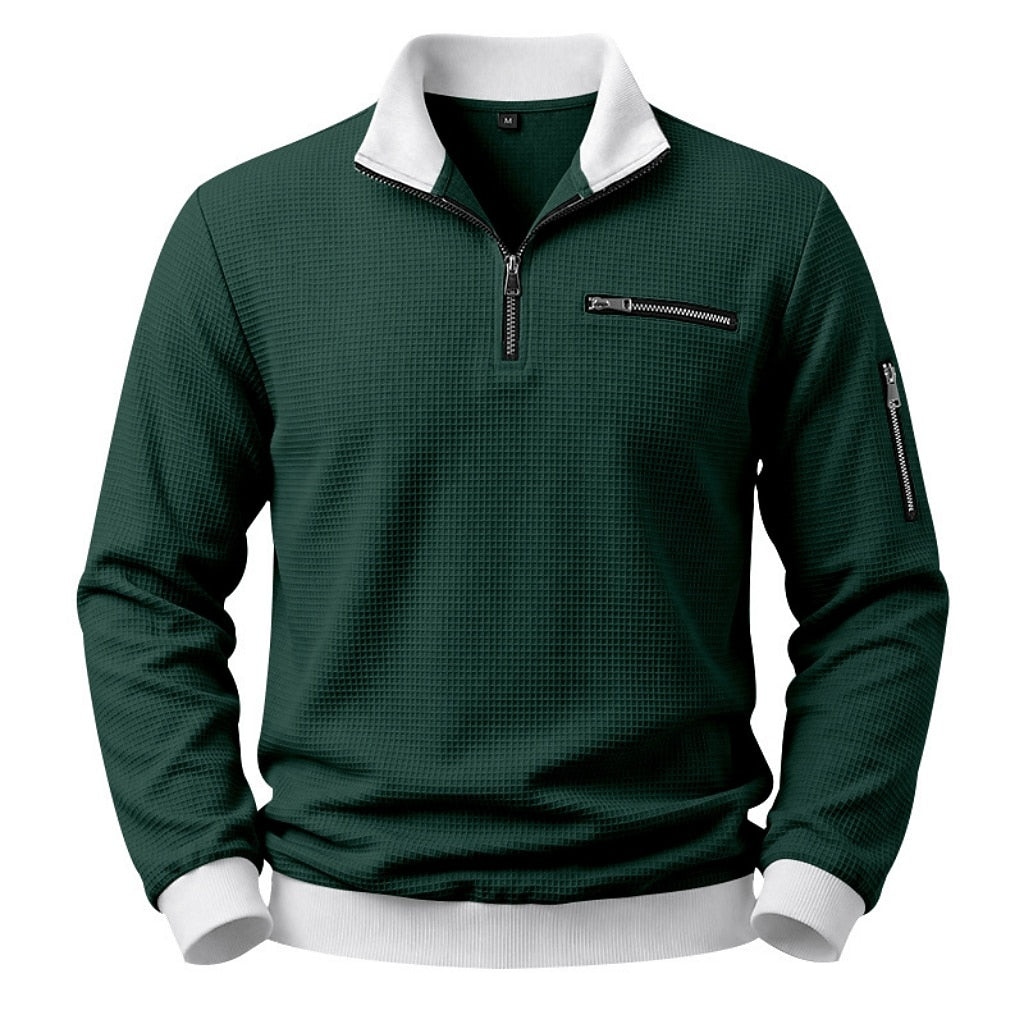 Utility Zip Pocket Waffle Polo