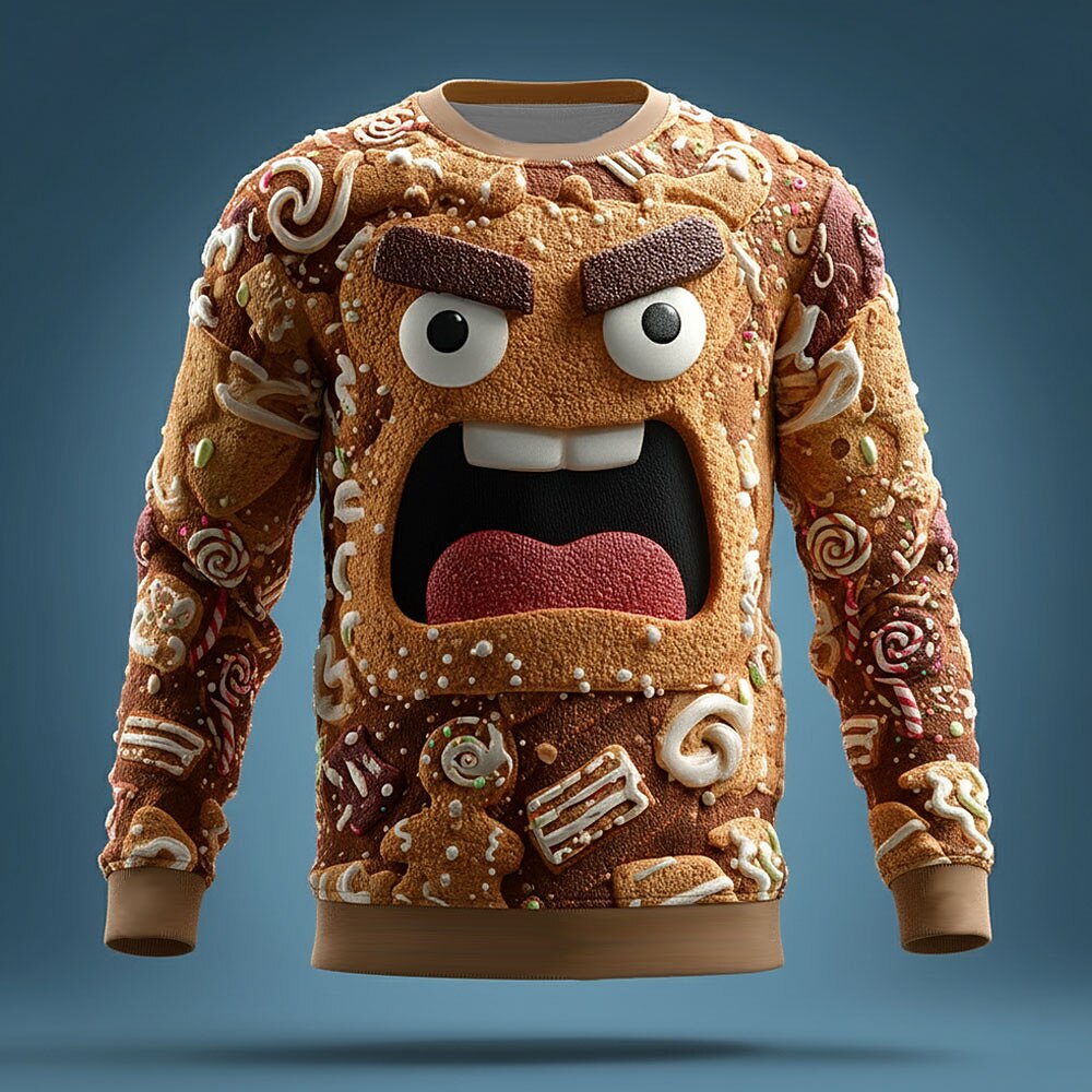 Tongue-Out Gingerbread Sweatshirt