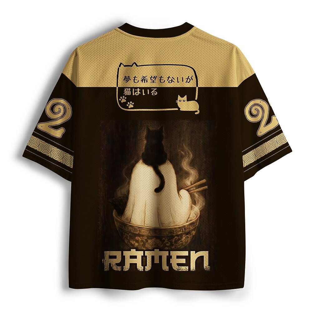 Men's Cat Number Graphic V-Neck Sports Jersey