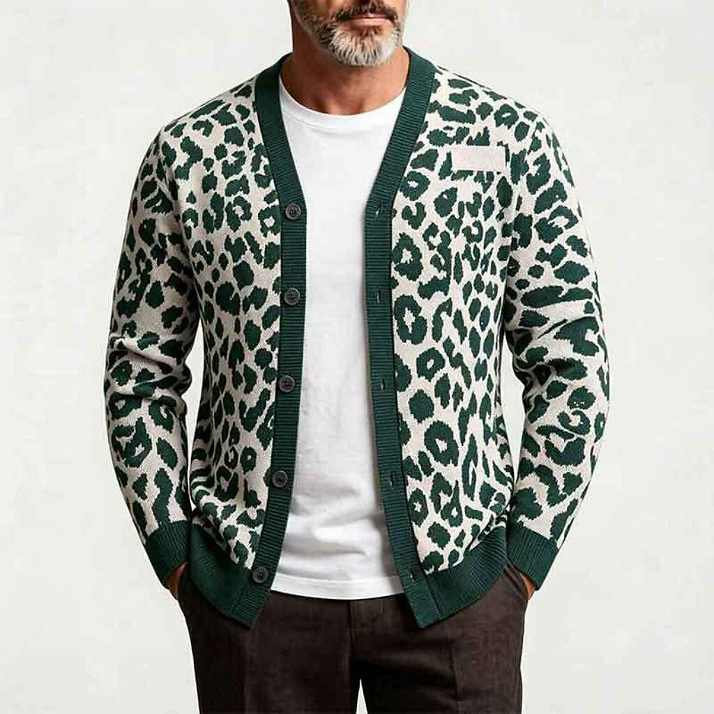 Leopard Spot V-Neck Cardigan
