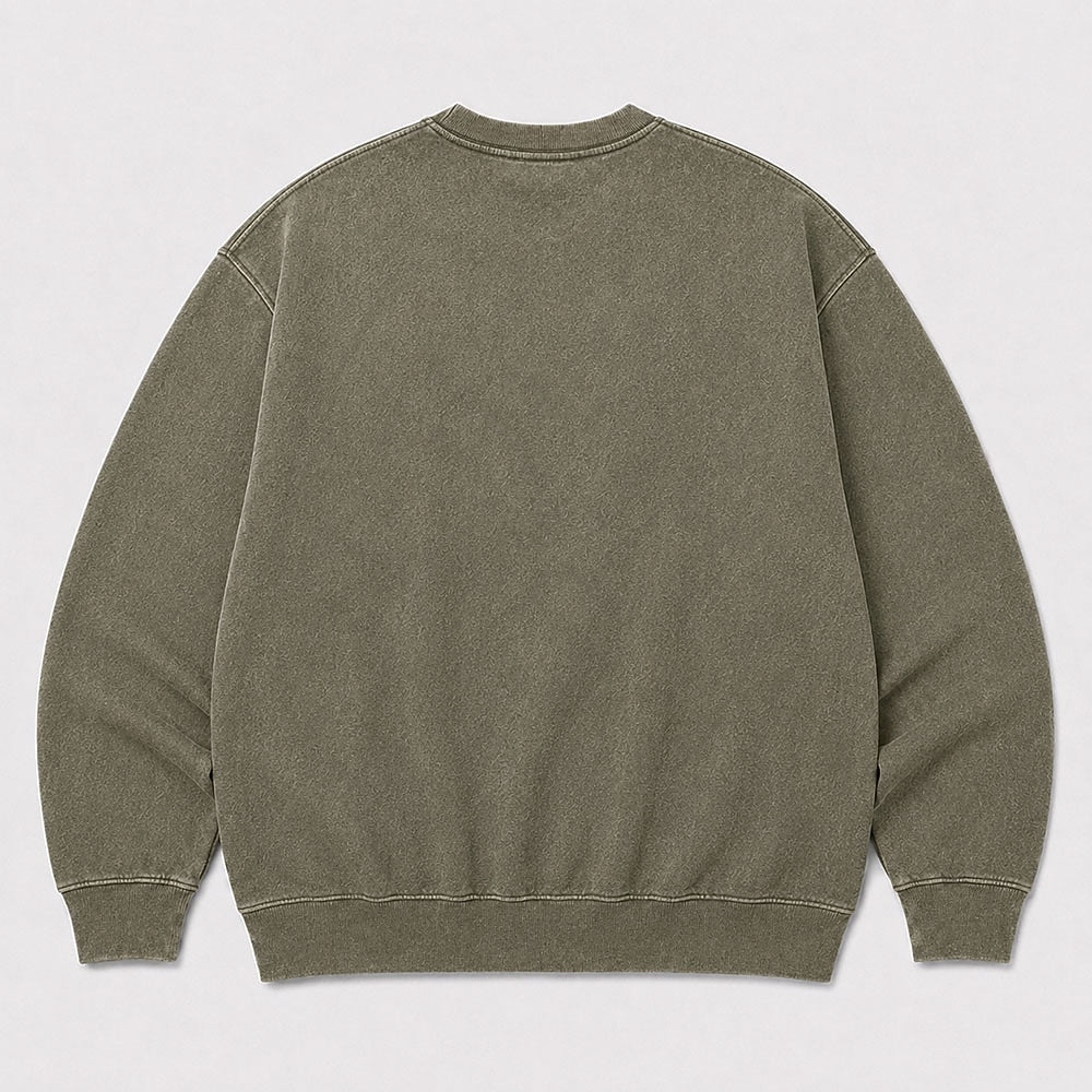 Men's Frog Graphic Washed Crew Neck Sweatshirt