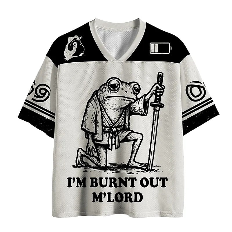 Men's Exhausted Frog Warrior Graphic V-Neck Sports Jersey