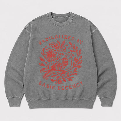 Men's Radicalized Graphic Washed Crew Neck Sweatshirt
