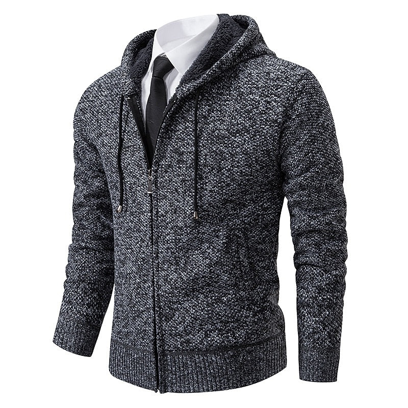 Marl Hooded Zip Cardigan
