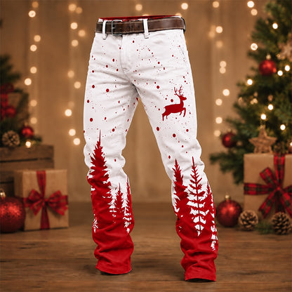 Reindeer Pine Border Dress Pants