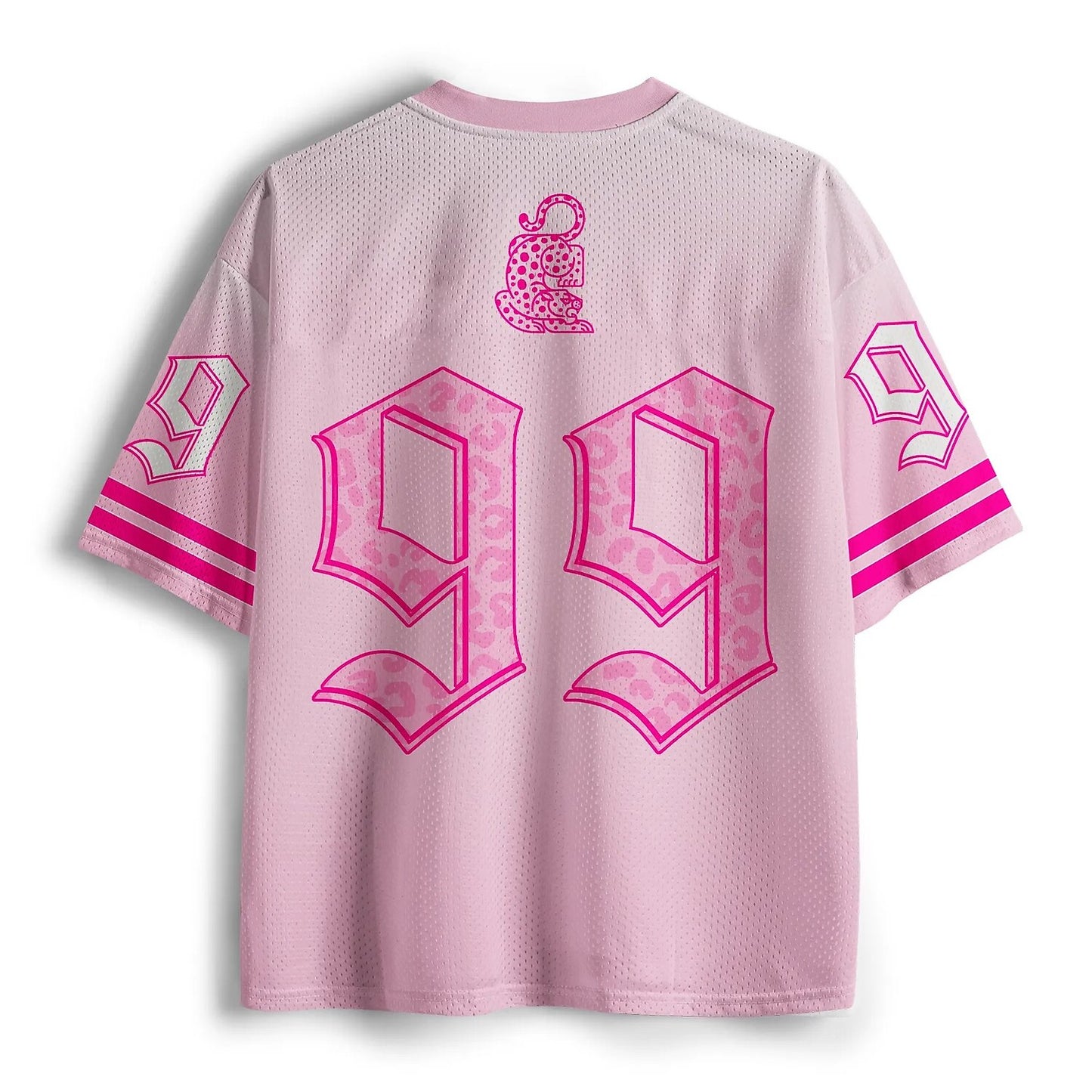 Men's Pink Tiger Japanese Print Short Sleeve Streetwear Jersey T-Shirt