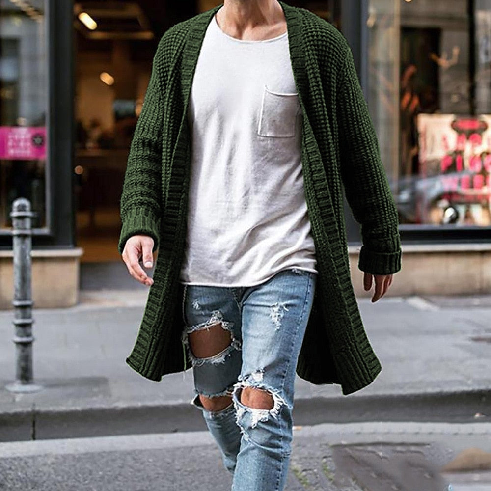 Longline Hooded Pocket Cardigan