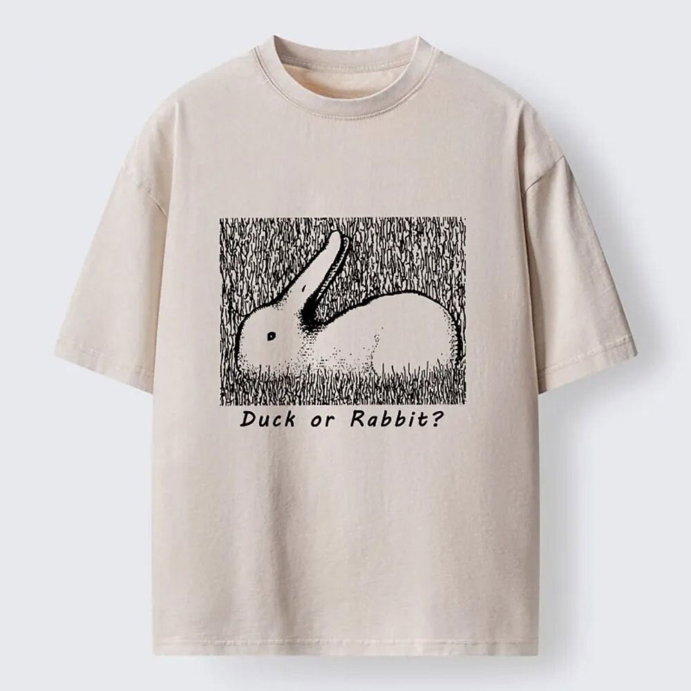 Japanese Style Duck or Rabbit Washed T-Shirt