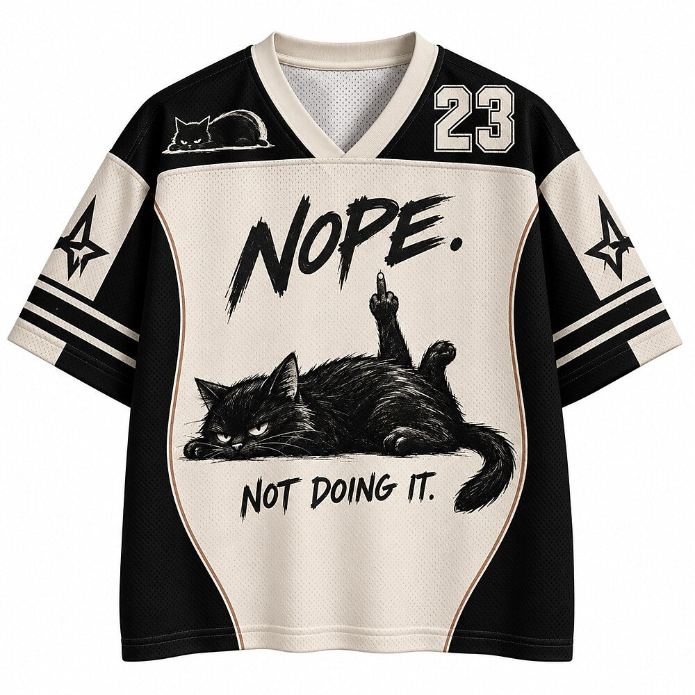 Men's Cactus Number Text Graphic V-Neck Sports Jersey
