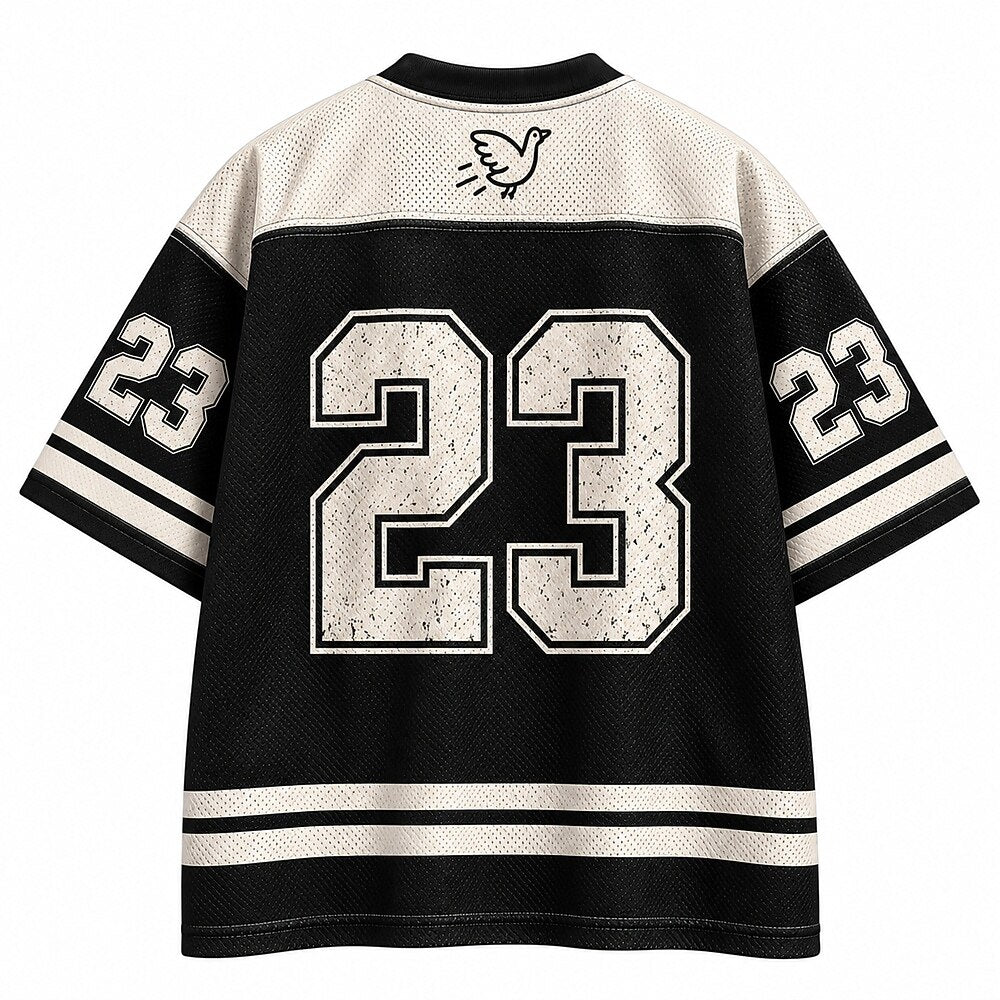 Men's Duck Number Text Graphic V-Neck Sports Jersey