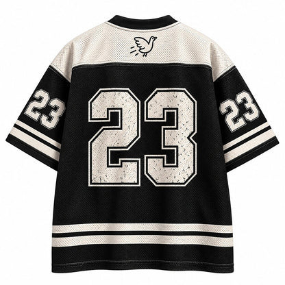 Men's Duck Number Text Graphic V-Neck Sports Jersey