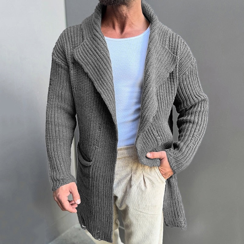 Ribbed Hooded Pocket Cardigan