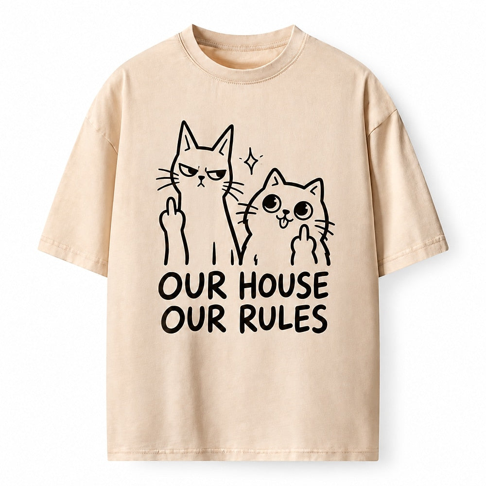 Our House Our Rules Cat Heavyweight T-Shirt