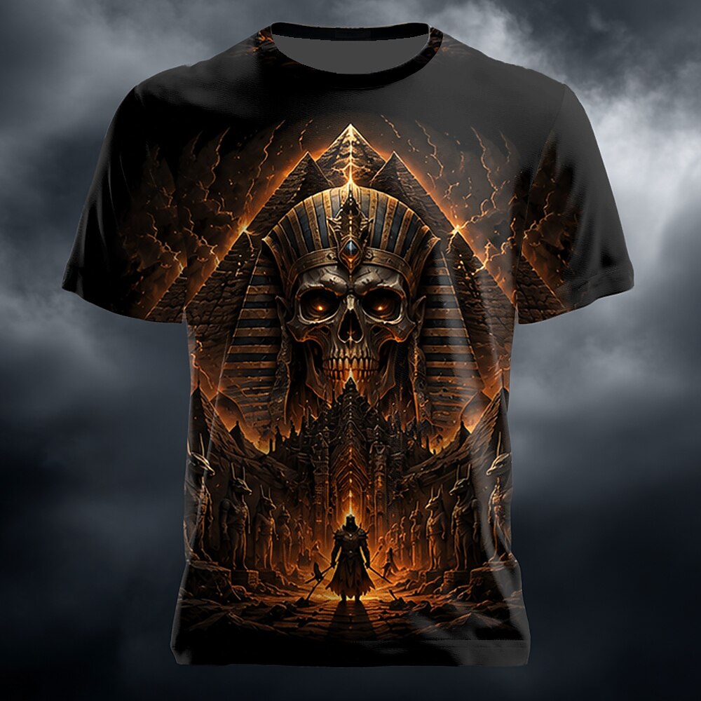 Halloween Men's Red Templar Skull Graphic T-Shirt