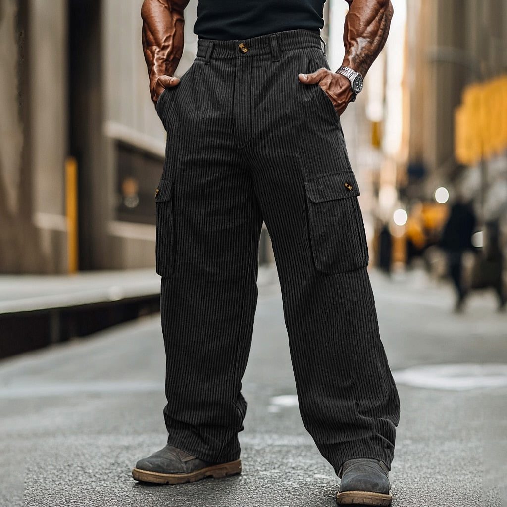 Relaxed Corduroy Utility Cargo Pants