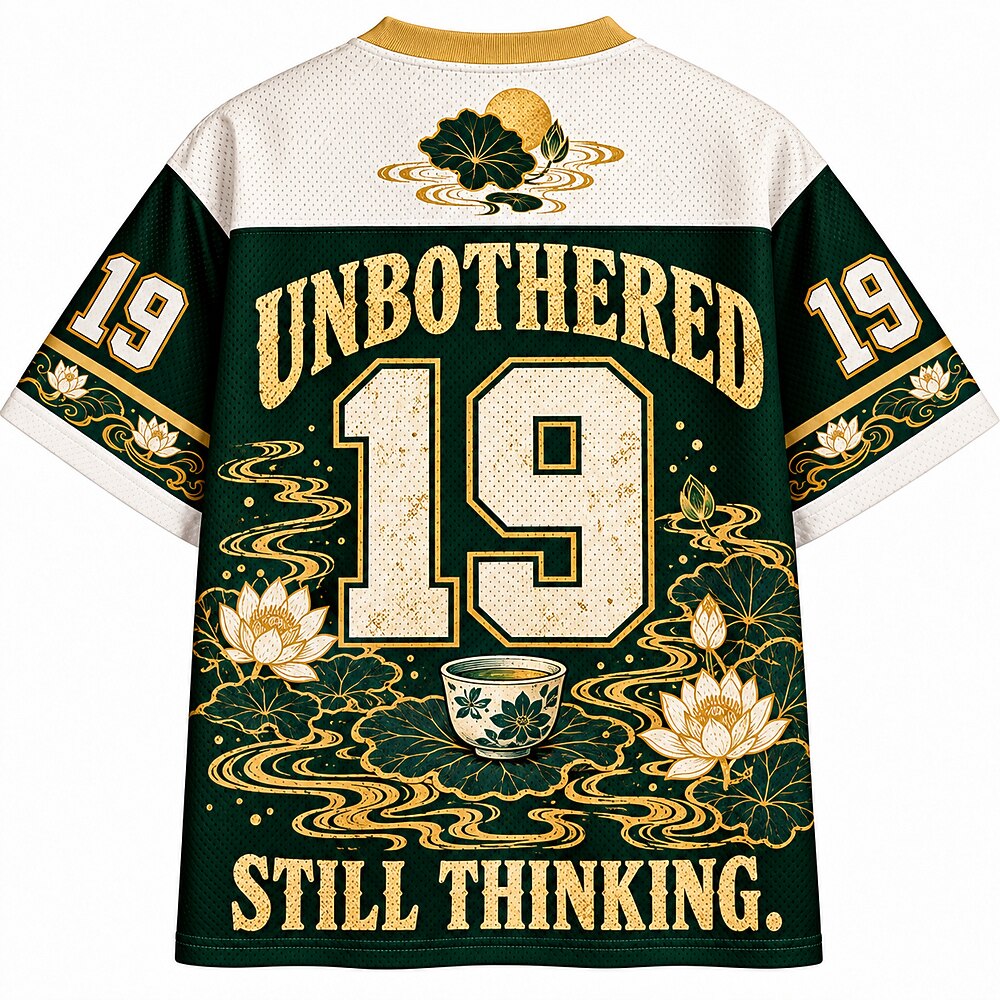 Calm Face Loud Thoughts Frog Number 19 Mesh Jersey