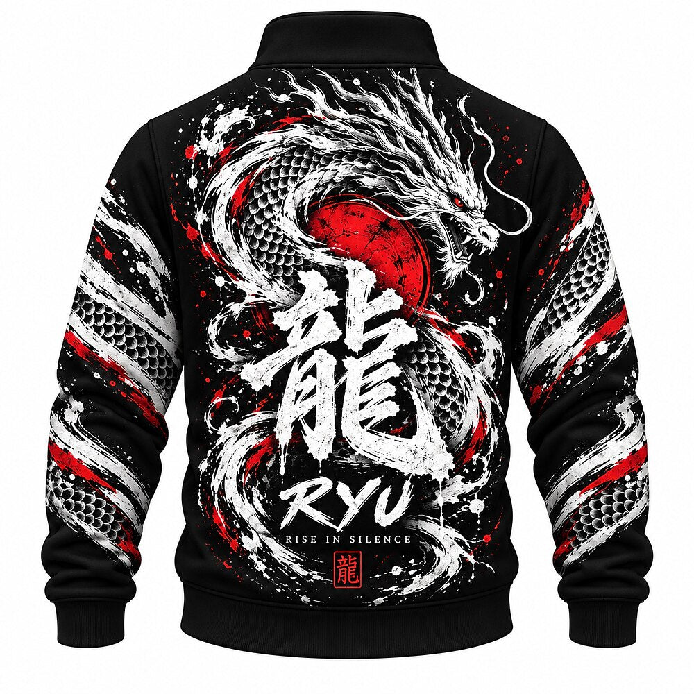 Ryu Rise in Silence Dragon Half-Zip Sweatshirt
