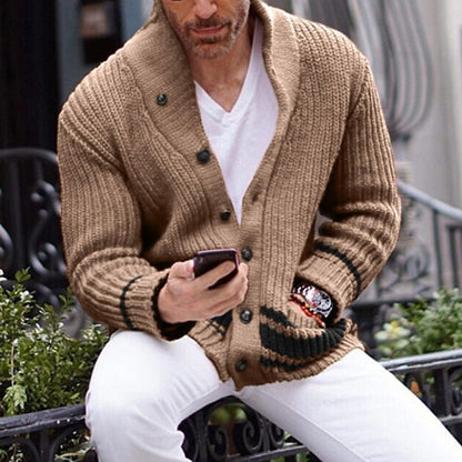 Contrast Pocket V-Neck Cardigan