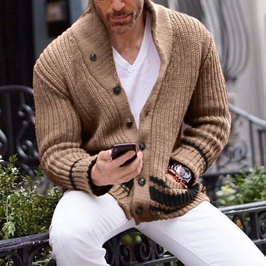 Contrast Pocket V-Neck Cardigan