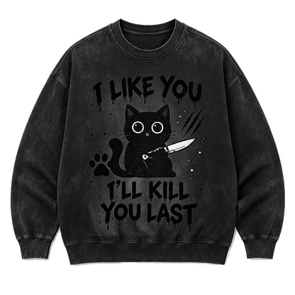 I Like You Knife Cat Crew Neck Sweatshirt