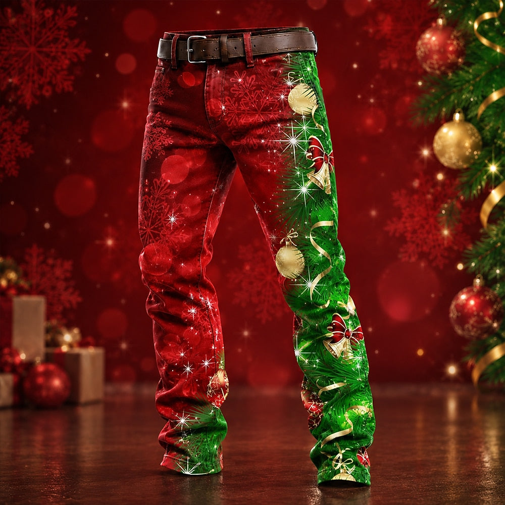 Reindeer Pine Border Dress Pants