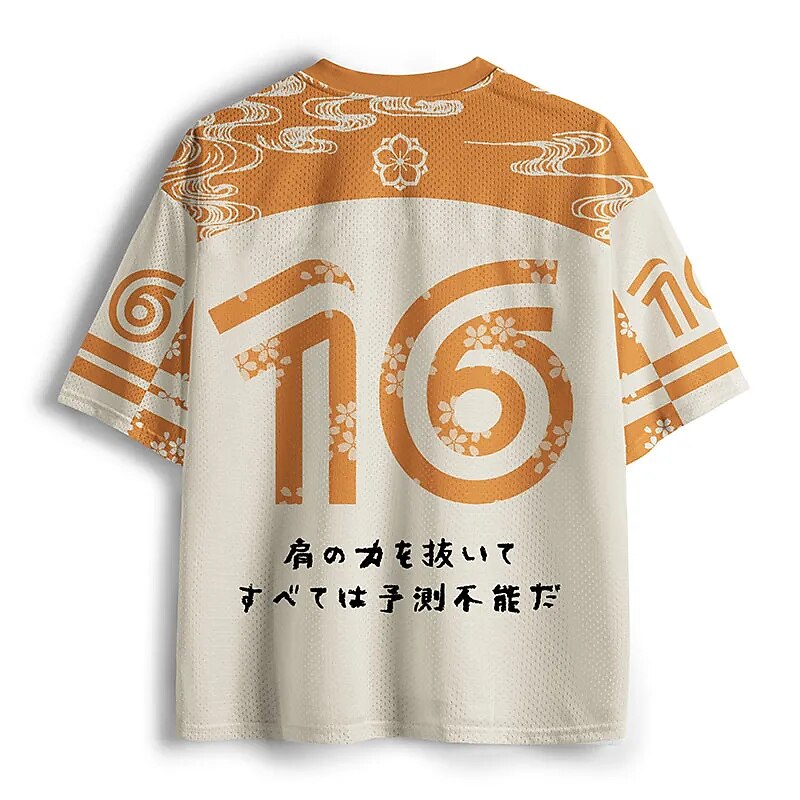 Men's Yellow Number Graphic Print Short Sleeve Sports Jersey T-Shirt