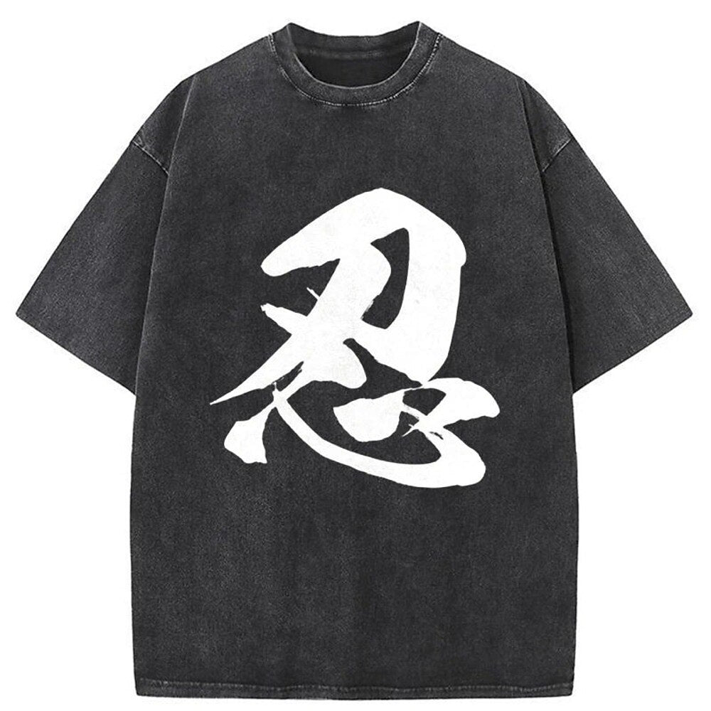 Japanese Style Ninja Shinobi Washed T-Shirt