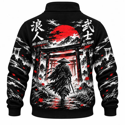 Red Sun Wandering Ronin Half-Zip Sweatshirt