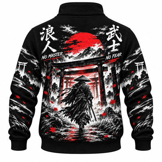 Red Sun Wandering Ronin Half-Zip Sweatshirt