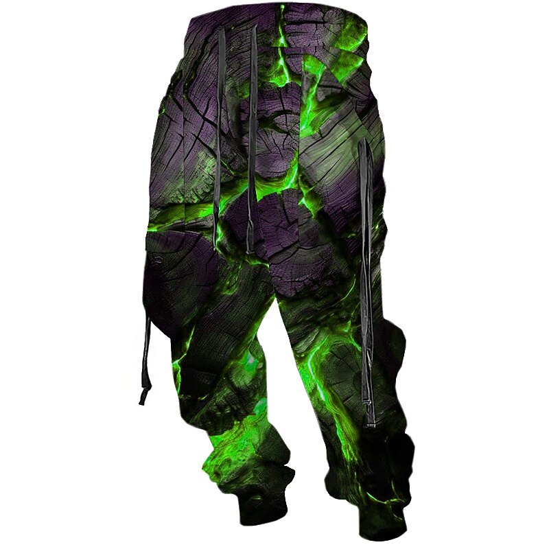 Men's Lava Crack Print Long Pants Streetwear Jogger Sweatpants