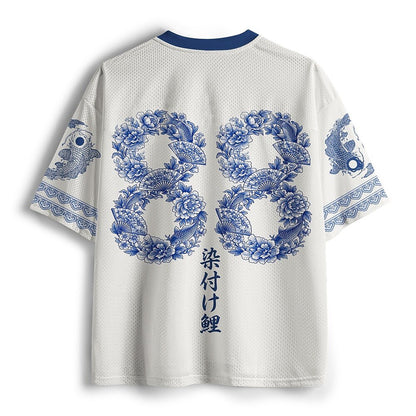 Men's Fish Number Graphic V-Neck Sports Jersey