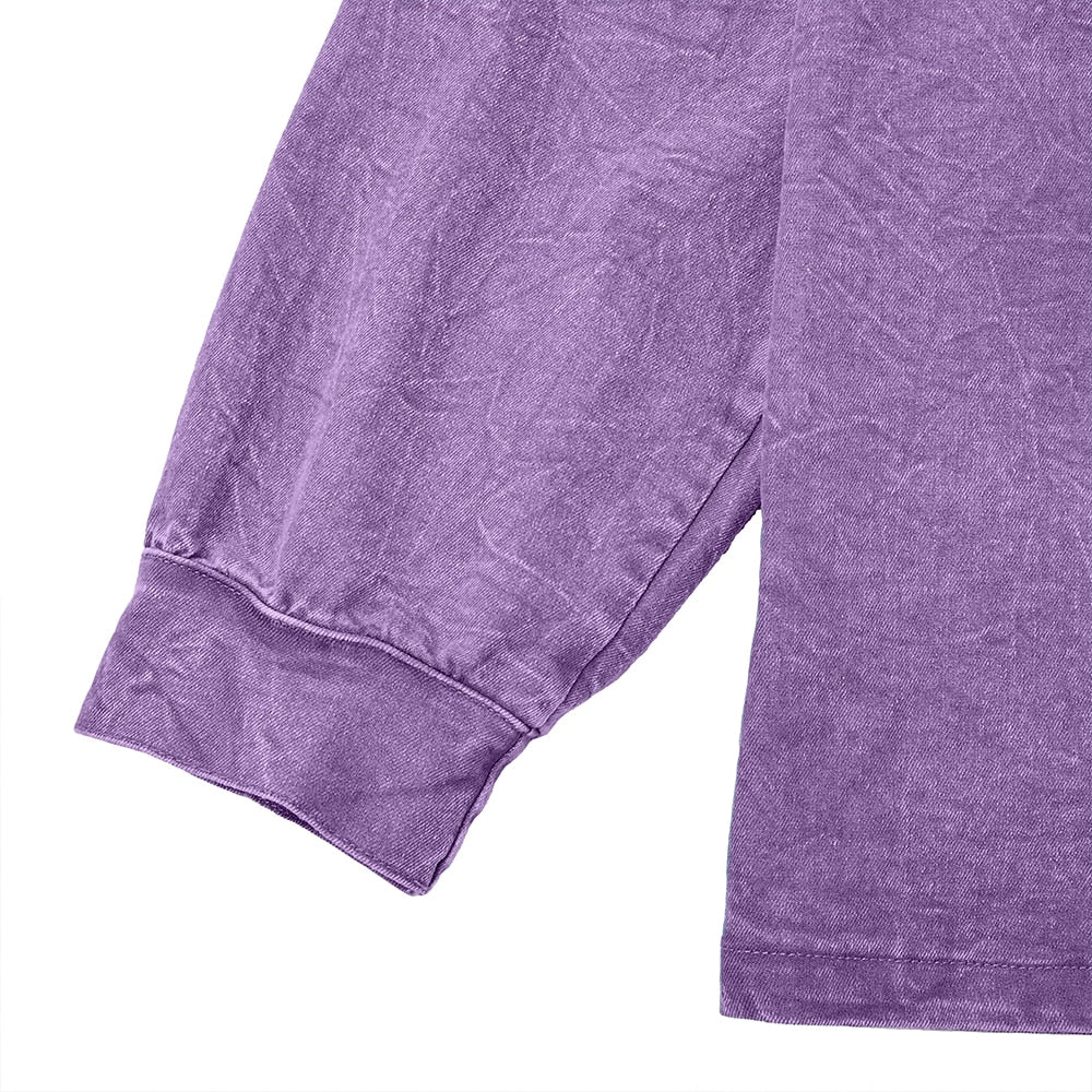 Vintage Washed Raglan Henley Long Sleeve T-Shirt