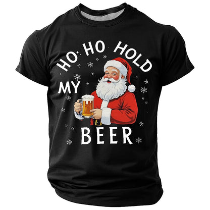 Ho Ho Hold My Beer Santa T-Shirt