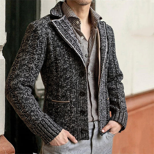 Marl Lapel Pocket Cardigan