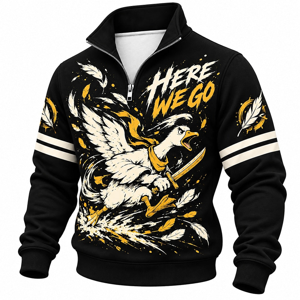 Here We Go Sword Duck Half-Zip Sweatshirt