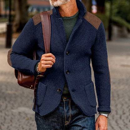 Contrast Shoulder Knit Cardigan