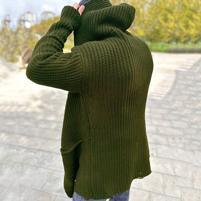 Ribbed Hooded Pocket Cardigan