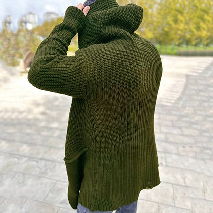 Ribbed Hooded Pocket Cardigan