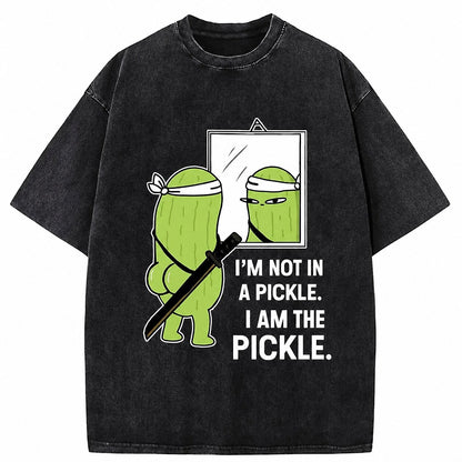 Japanese Style Pickle Katana Washed T-Shirt