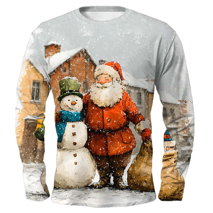 Vintage Holly Santa Long Sleeve T-Shirt
